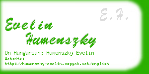 evelin humenszky business card